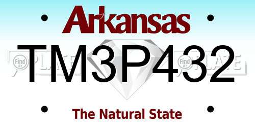 TM3P432 Arkansas License Plate