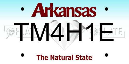TM4H1E Arkansas License Plate