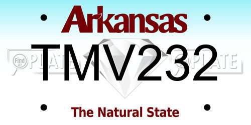 TMV232 Arkansas License Plate