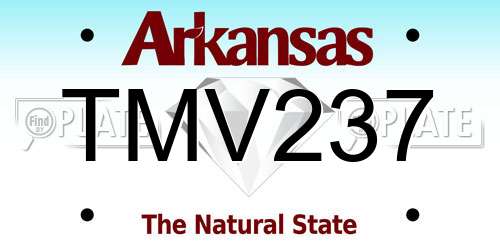 TMV237 Arkansas License Plate