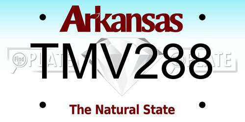 TMV288 Arkansas License Plate