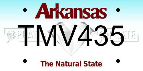 TMV435 Arkansas License Plate