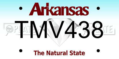 TMV438 Arkansas License Plate