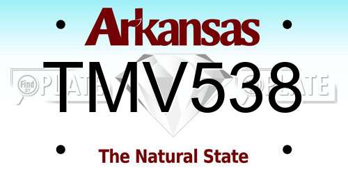 TMV538 Arkansas License Plate
