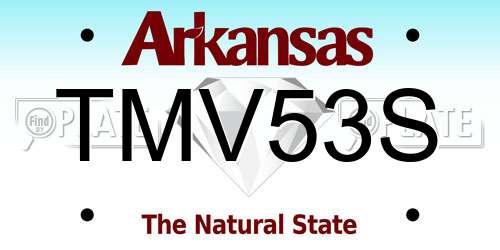 TMV53S Arkansas License Plate