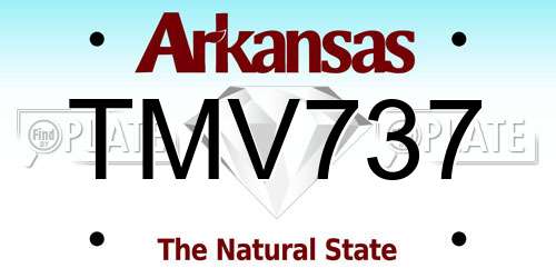 TMV737 Arkansas License Plate
