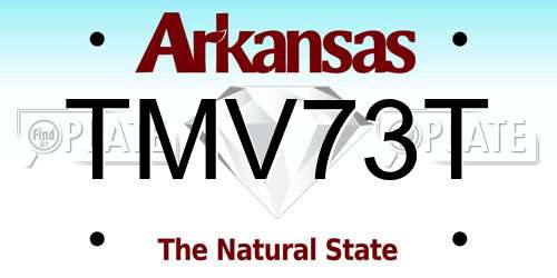 TMV73T Arkansas License Plate