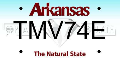 TMV74E Arkansas License Plate
