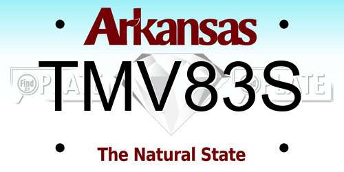 TMV83S Arkansas License Plate
