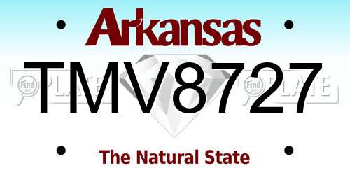 TMV8727 Arkansas License Plate