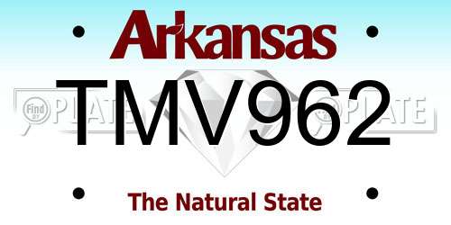 TMV962 Arkansas License Plate