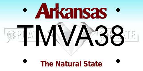TMVA38 Arkansas License Plate