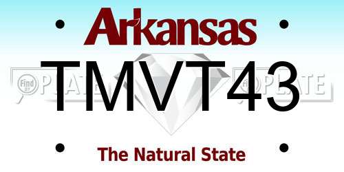 TMVT43 Arkansas License Plate
