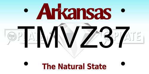 TMVZ37 Arkansas License Plate