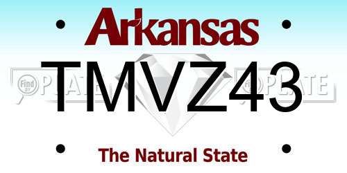 TMVZ43 Arkansas License Plate