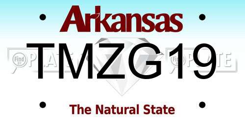 TMZG19 Arkansas License Plate