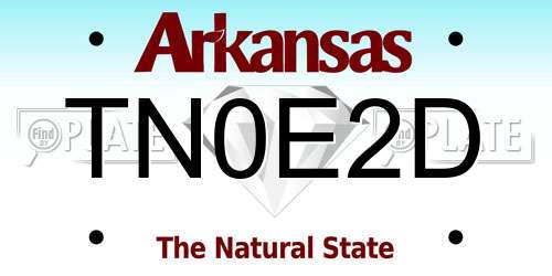 TN0E2D Arkansas License Plate