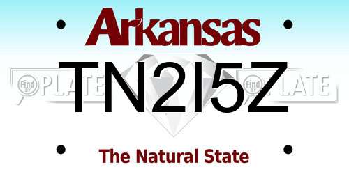 TN2I5Z Arkansas License Plate