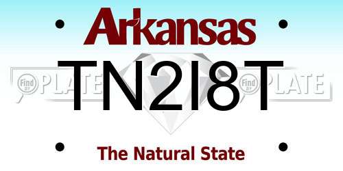 TN2I8T Arkansas License Plate