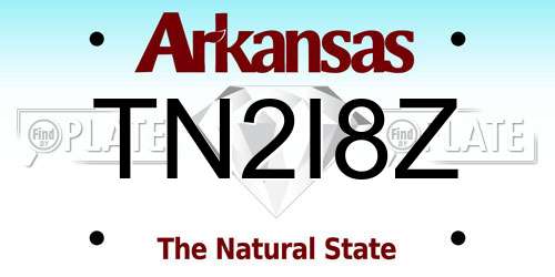 TN2I8Z Arkansas License Plate