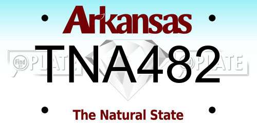 TNA482 Arkansas License Plate
