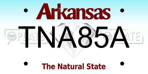 TNA85A Arkansas License Plate