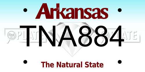 TNA884 Arkansas License Plate