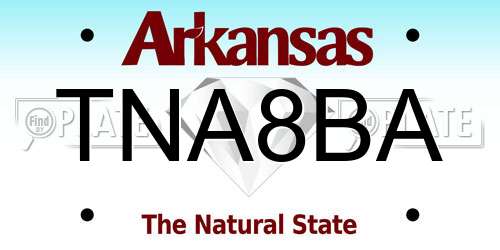 TNA8BA Arkansas License Plate
