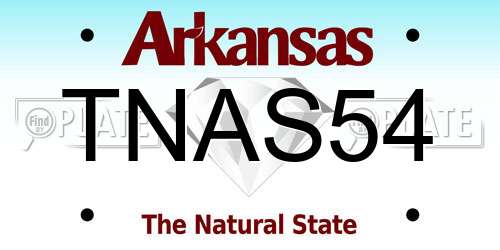 TNAS54 Arkansas License Plate