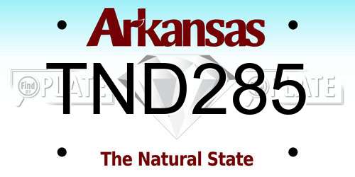 TND285 Arkansas License Plate
