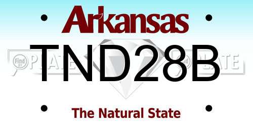 TND28B Arkansas License Plate