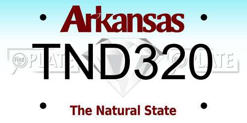 TND320 Arkansas License Plate