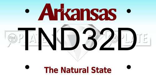 TND32D Arkansas License Plate