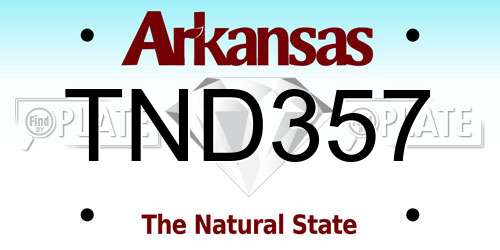 TND357 Arkansas License Plate