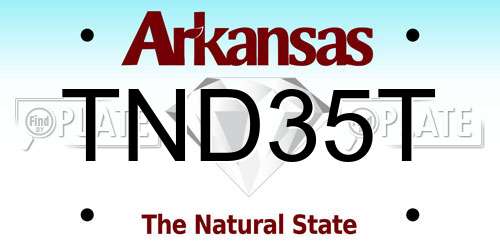 TND35T Arkansas License Plate