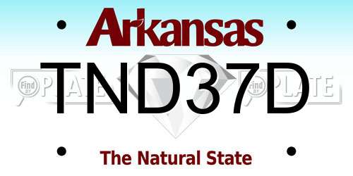 TND37D Arkansas License Plate