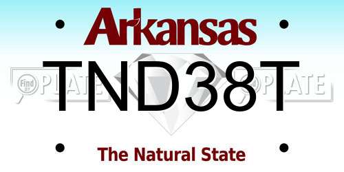 TND38T Arkansas License Plate