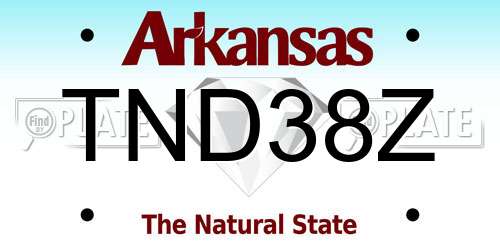 TND38Z Arkansas License Plate