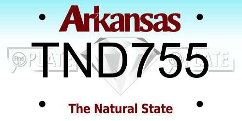 TND755 Arkansas License Plate