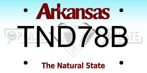 TND78B Arkansas License Plate