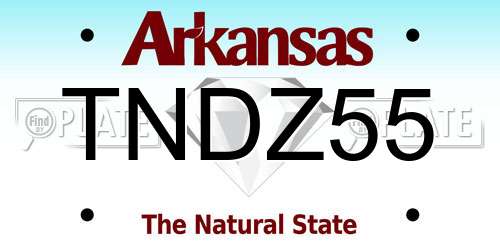 TNDZ55 Arkansas License Plate