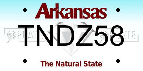 TNDZ58 Arkansas License Plate