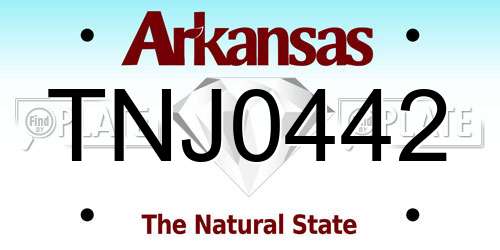 TNJ0442 Arkansas License Plate