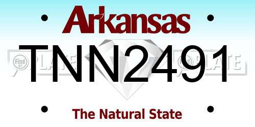 TNN2491 Arkansas License Plate