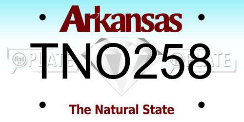 TNO258 Arkansas License Plate