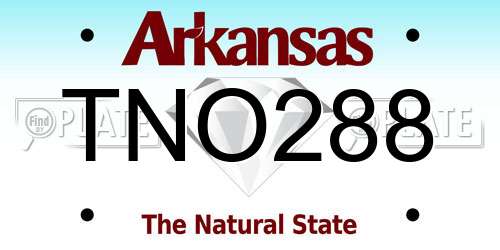 TNO288 Arkansas License Plate