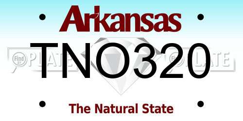 TNO320 Arkansas License Plate