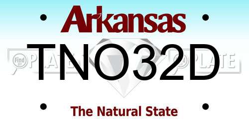 TNO32D Arkansas License Plate