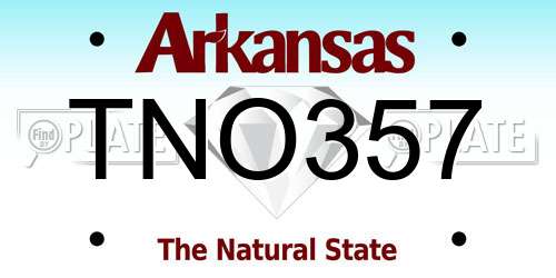 TNO357 Arkansas License Plate