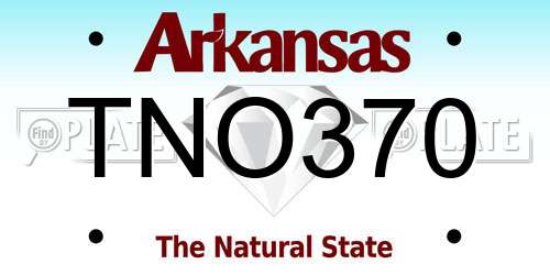 TNO370 Arkansas License Plate